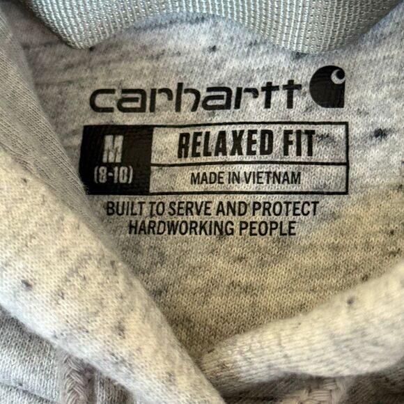 Carhartt Relaxed Fit Heathered Gray Hoodie Medium Weight - Women’s US M 8-10 - Picture 6 of 12